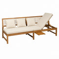 Gartenliege mit verstellbarer Rückenlehne Natur Akazienholz rechteckig 200 x 130 x 80 cm