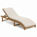 Verstellbare Gartenliege aus Massivholz in Natur mit cremefarbener Polyesterauflage 200 x 70 x 35 cm