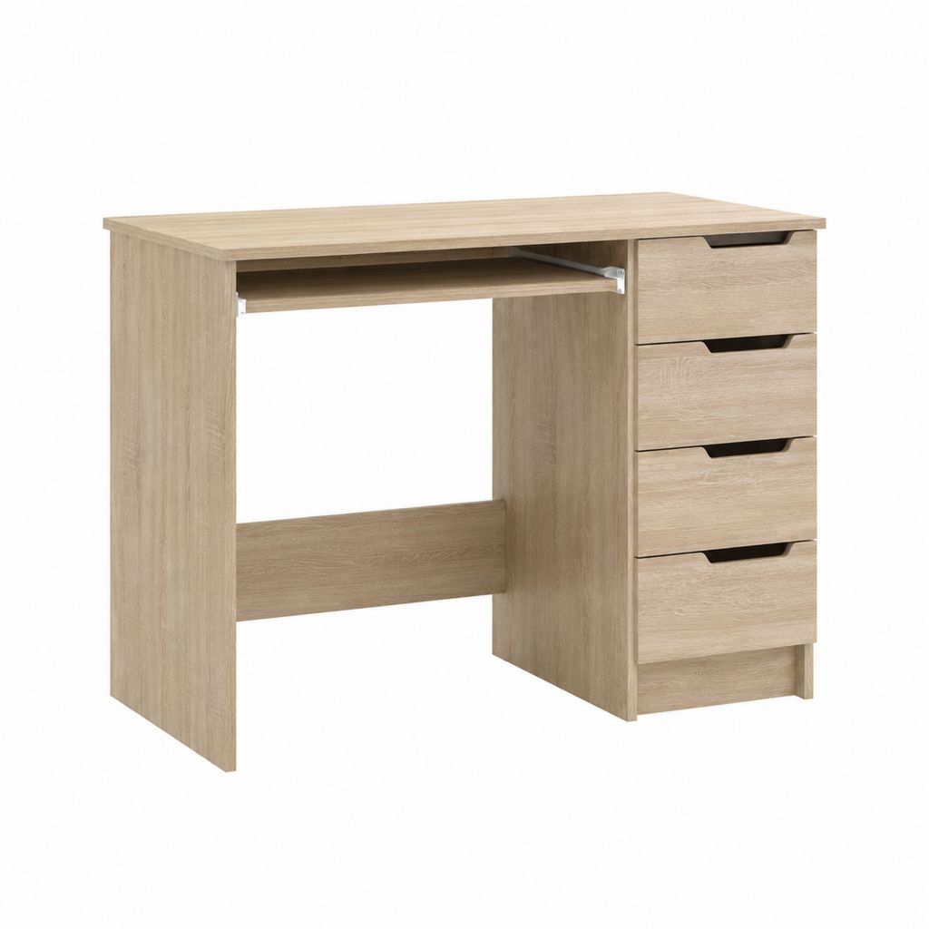 Schreibtisch mit 4 Schubladen und Tastaturauszug Eiche Sonoma Spanplatte 100 x 50 x 75 cm