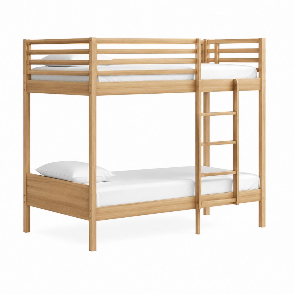 Etagenbett Kinderbett Natur Massivholz Kiefer rechteckig 90 x 200 cm 208 x 98 x 160 cm