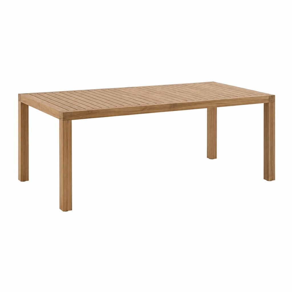 Gartentisch aus massivem Teakholz Natur rechteckig 200 x 100 x 75 cm