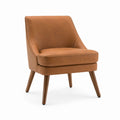 Sessel Cognac PU-Kunstleder mit Massivholzbeinen 68 x 76 x 78 cm