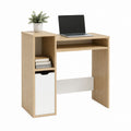 Schreibtisch mit Regal und Schublade Eiche-Optik Weiß Spanplatte 100 x 50 x 75 cm