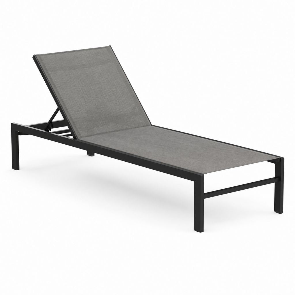 Gartenliege verstellbar rechteckig Anthrazit Aluminium Textilene 195 x 65 x 31 cm