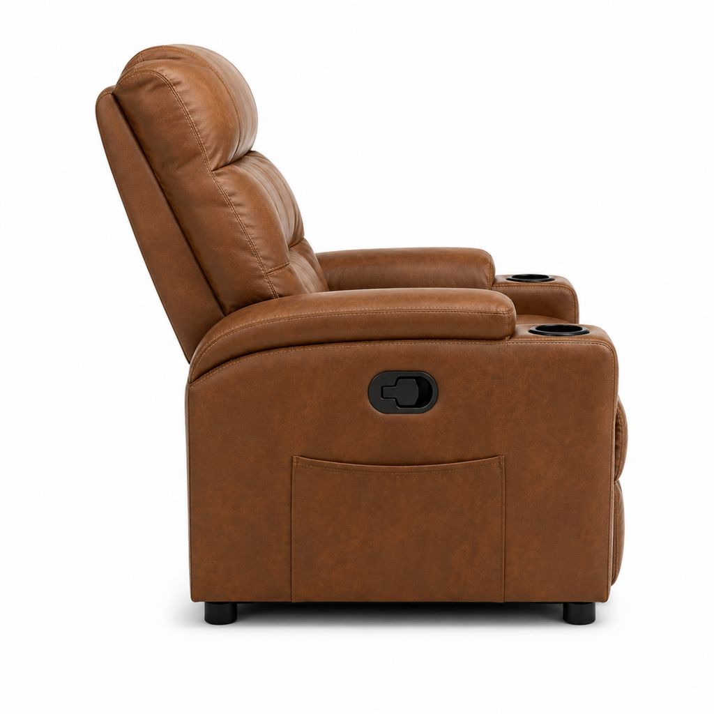 Relaxsessel mit Liegefunktion Braun PU-Kunstleder 85 x 93 x 102 cm