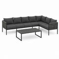 Gartenlounge Set Ecksofa 5-Sitzer Anthrazit Aluminium Polyester 250 x 190 x 65 cm mit Couchtisch